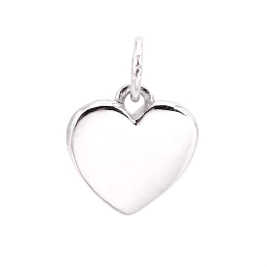 12 Pack: Sterling Silver Heart Icon Charm by Bead Landing™